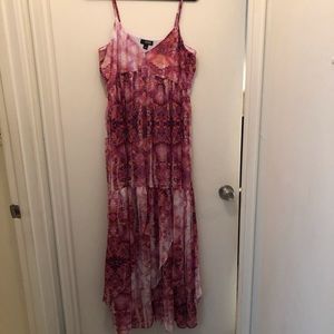 Long pink Aztec dress